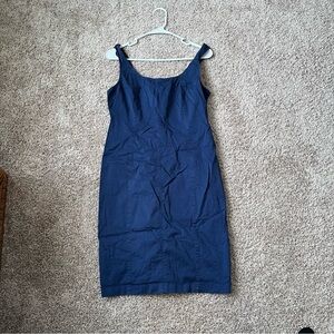 J. Crew Deep Blue Sleeveless Midi Dress